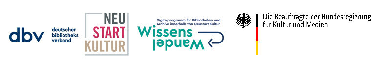 Logos: dbv, Neu Start Kultur, Wissen-Wandel, Die Beauftragte der Bundesregierung für Kultur und medien